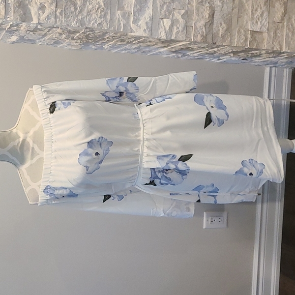 NWT DEX BRAND WATERCOLOR FLORAL PRINTED OFF-SHOULDER DRESS - Picture 8 of 9